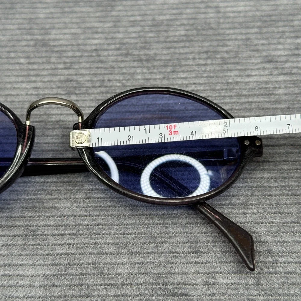 Revlon Vintage Oval Sunglasses Purple Burgundy Frame Blue Tint Lenses Retro 90s